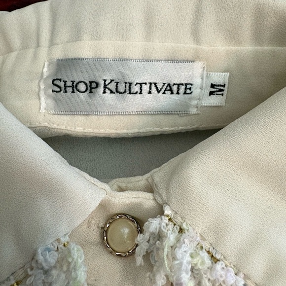 Silk Slip Button Down Blouse with Pearl details - Picture 8 of 8